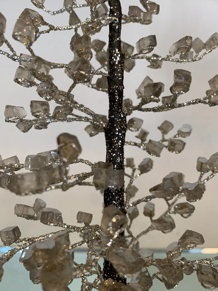 Espejo de vidrio facetado Pottery Barn árbol soporte para medias decoración de Navidad nuevo Foto 2 de 2