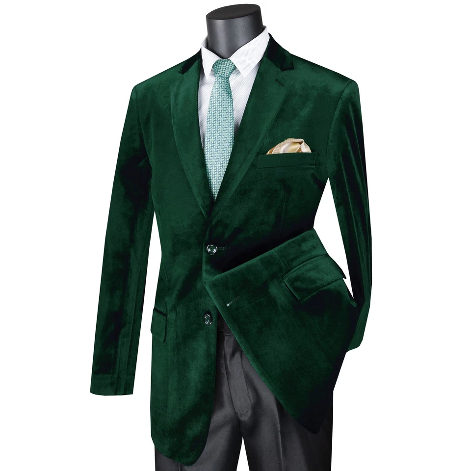 Chaqueta de cena VINCI de terciopelo de 2 botones ajuste regular para hombre XS-5XL, 6 colores - NUEVA Foto 3 de 4