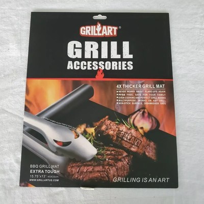 4 PACK - GRILLART BBQ Grill Mat Non-Stick Extra Tough 15.75'' X 13''