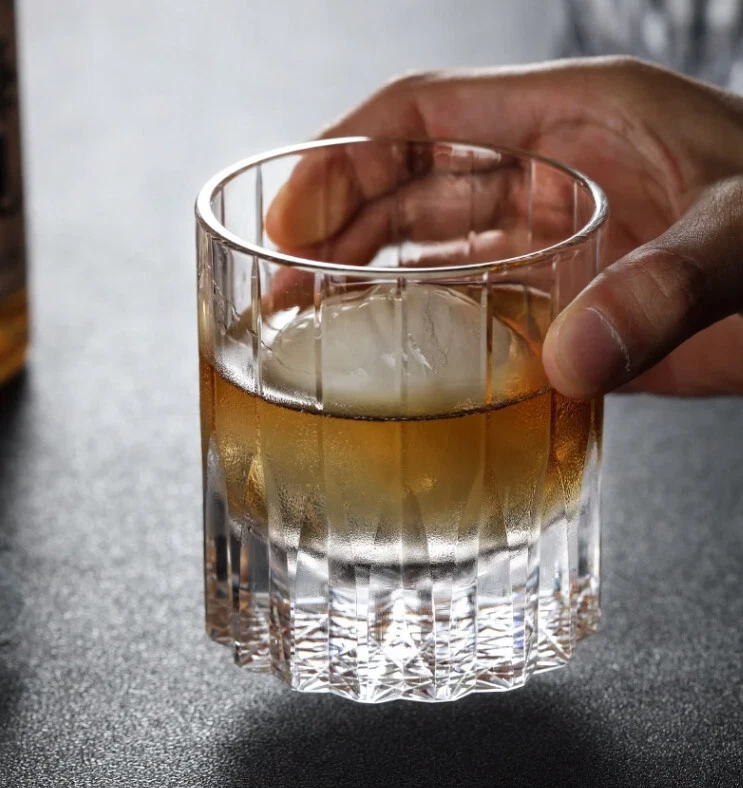 Vasos de whisky K9 Crystal Glass Rocks antiguos vidrio pesado corte transparente 8 oz Foto 3 de 4