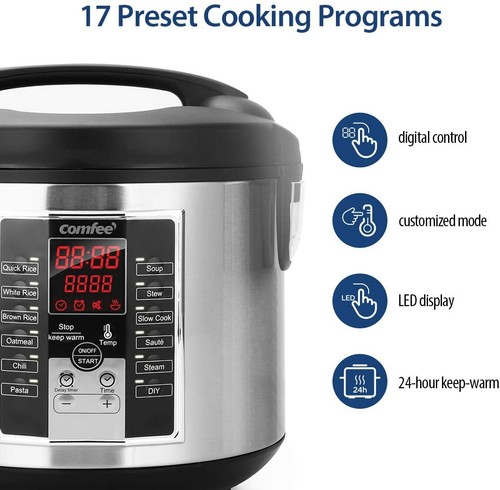 Electric Multi Rice Slow Pressure Cooker Steamer Programmable Stainless Steel - Picture 4 of 7