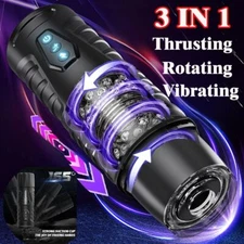 Male Masturbaters Automatic HandsFree Rotating Cup Thrusting Stroker Men Sex Toy