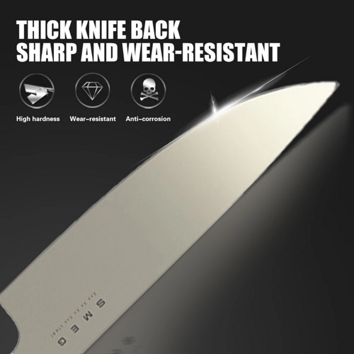 SMEG 6-teiliges Edelstahl Koch Küchenbesteck Set Santoku Brot Fleisch - Bild 3 von 19
