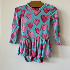 Posh Peanut Bodysuit Twirl Dress Girl 0-3 Months Queen Of Hearts Long Sleeve