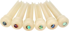 Blisstime 6Pcs Unbleached Guitar Bone Bridge Pins Natural Bone Color Replacement