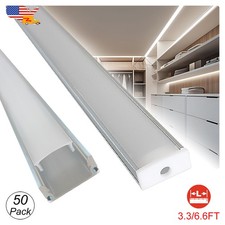 6.6FT 3.3FT U Shape Recessed LED Strip Channel Holder Diffuser Flush Mounted