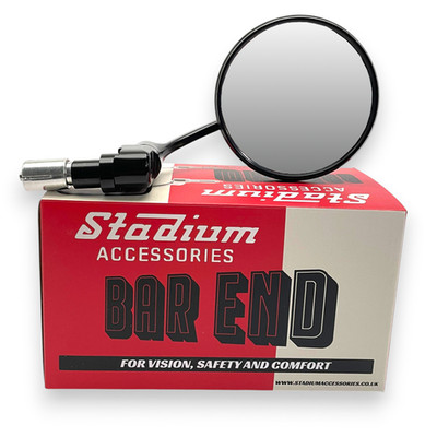 Stadium Black Round Bar End Mirror Fits 7/8'' Bars BSA, Triumph