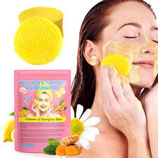 40Ps Turmeric Kojic Acid Cleansing Pads Balance Skin Oil Remove Excess Keratin F