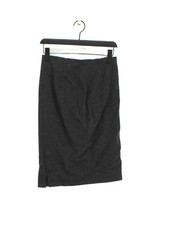 Uniqlo Women's Midi Skirt W 28 in Grey Cotton with Elastane, Polyester A-Line