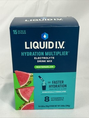 Liquid I.V. Hydration Multiplier Watermelon 15 Sticks Electrolyte Drink Mix