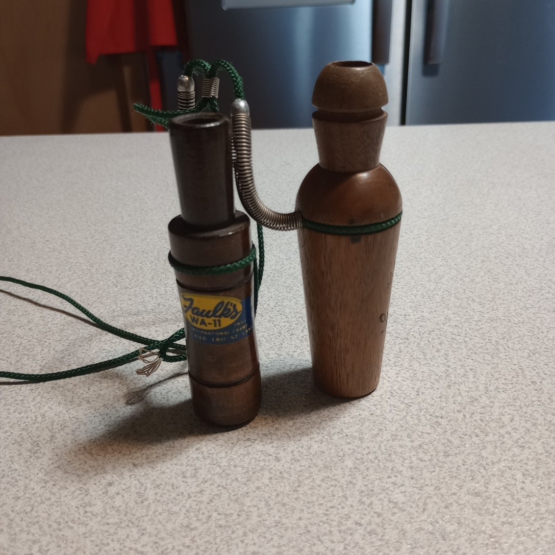 Lot Of 3 Duck Calls: Faulks WA-11, Mallardtone, Mallardtone M-295 & Lanyard 