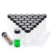 30ml Clear Small Glass Vials 30pcs with Screw Caps