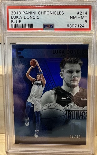 Panini 2018 Chronicles Luka Doncic Rookie Blue #214 PSA 8 07/99 - Mavericks