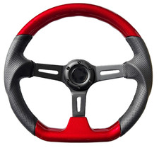 ROT SCHWARZ D2 SCHALEN SPORTLENKRAD 350mm 6x70mm FÜR LAND ROVER