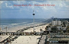 Daytona Beach Florida Boardwalk Pier area vintage postcard b306