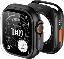 Metal Case Screen Protector Cover For Apple Watch Ultra 49mm 9H Tempered Glass