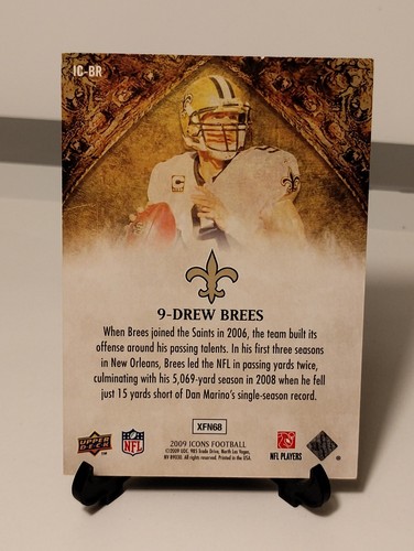 2009 Upper Deck Icons - Nfl Icons Drew Brees #IC-BR Silver /199 - Picture 5 of 5