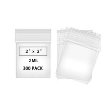 300pcs mini zip bags 2x2 small plastic bags for pills-2 Mil 2x2"-300pcs