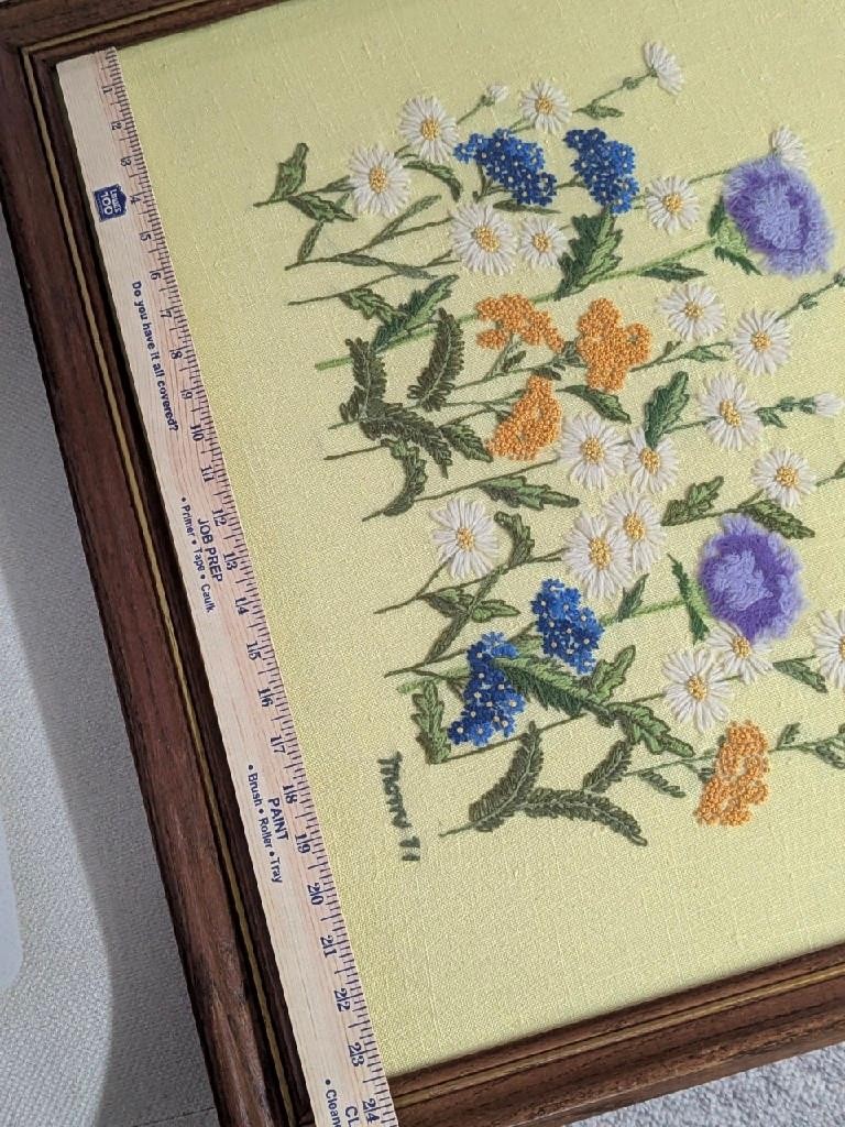Kit Broderie Vintage Pauline Denham Crewel 6009 - Motif Floral Années 70 - NEUF