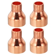 4pcs 1" to 1/2" ID Copper Reducer Reducing Coupling Fitting Pipe Tube Adapter