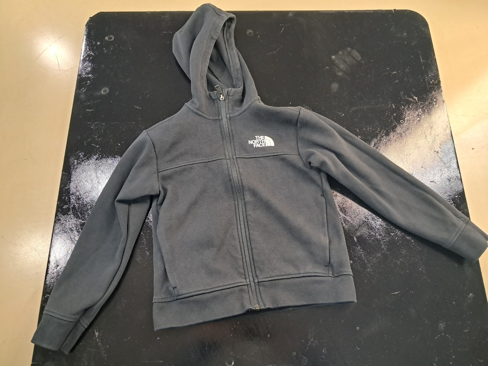 Boys The North Face Black Fleece Jacket Size Small (7/8) Ful