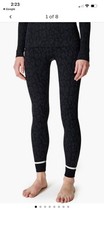 Sweaty Betty  Large  Jacquard Base Layer Leggings Black Leopard T1744