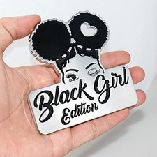 1x Black Girl Edition Emblem 3D Fender Badge Car Truck Sticker Decal Fit for