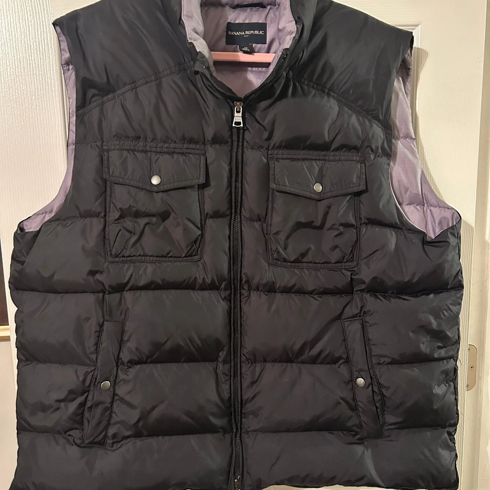 Chaleco acolchado y plumas Banana Republic negro XXL Foto 2 de 4