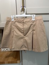 Abercrombie Fitch Pleated Cotton Skort Girls Beige S Belt Loops Classic Short