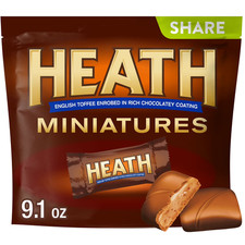 Heath Chocolatey English Toffee Candy, Bars 1.4 oz, 6 Count.