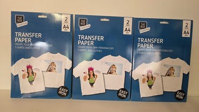 3 nagelneu The Box Alltag 2er Pack A4 Format Transferpapier für T Shirts  
