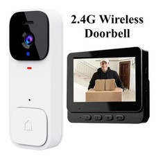 2.4G Wireless Doorbells with 4.3'' Display Security Camera Digital Peepholes HD