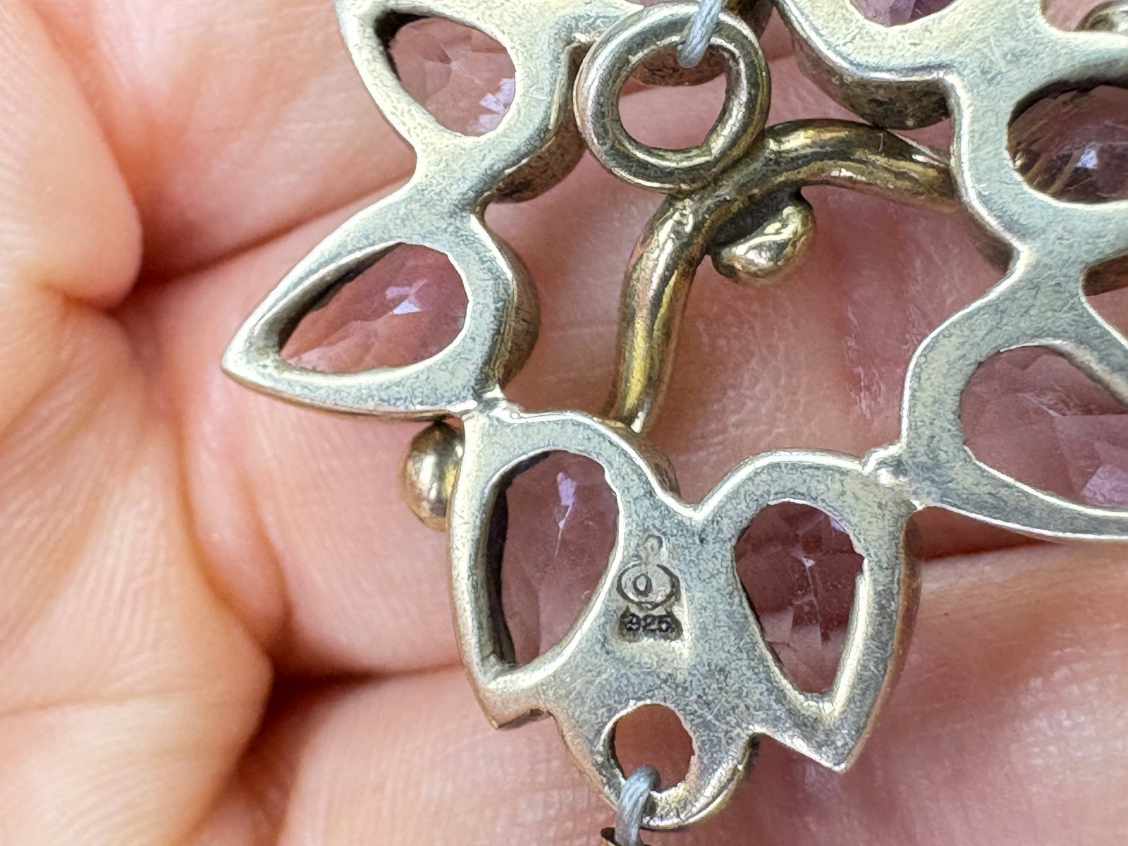 Sterling silver Amethyst chunk toggle necklace ha… - image 8