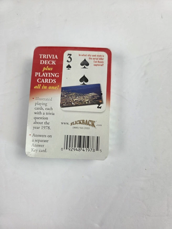 Flickback 1978 Trivia Playing Cards: Birthday or Anniversary Gift - Image 2 of 2