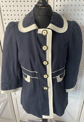 Juicy Couture Mantel marine/creme. Y2K - hat einen Retro 60er Jahre Look. Größe 12