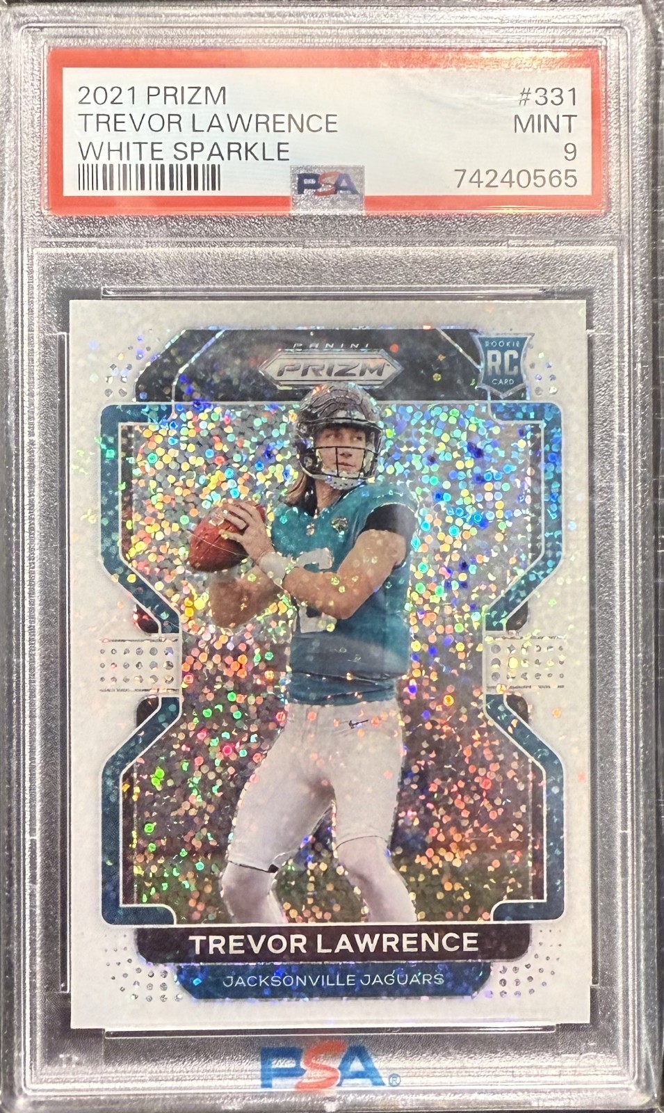 2021 Panini Prizm Rookie Trevor Lawrence #331 White Sparkle Prizm Rookie