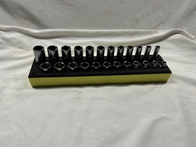 #ad Mint Snap On 24 pc 3 8 Dr 6 pt Metric Flank Drive Shallow Deep Socket Set foam Y $405.00