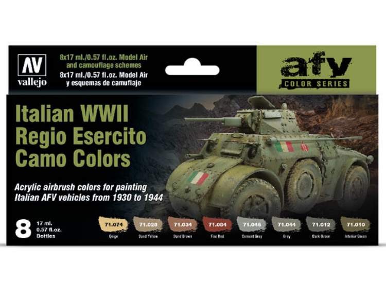 Vallejo VA71645 17ml x8 - Model Air Acrylic Paint Set - Italian WWII Regio Eserc