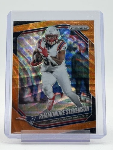 2025 Panini Prizm Football Orange Wave Rhamondre Stevenson #84