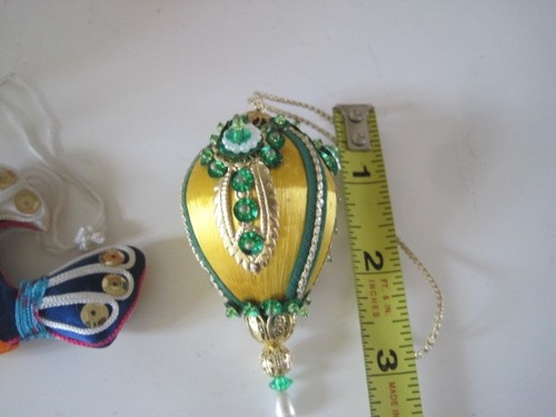 Bead Sequin Fish Small Ornament Green Yellow Lot 2 - Picture 3 of 4