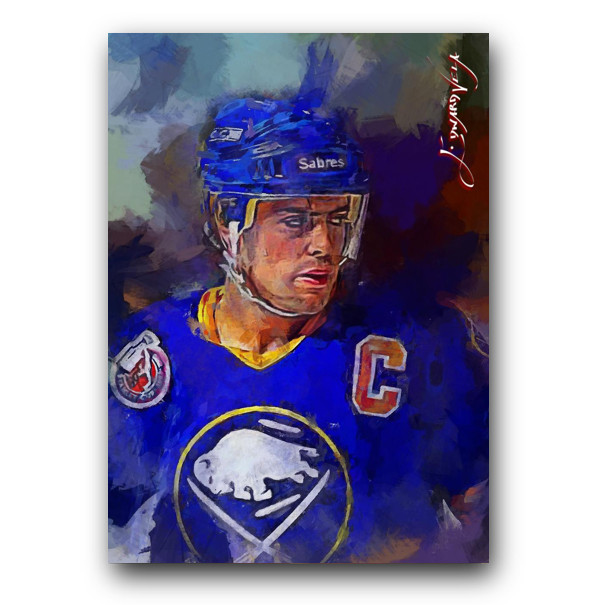 Pat LaFontaine Art Card Limited 33/50 Edward Vela Signed (Buffalo Sabres)
