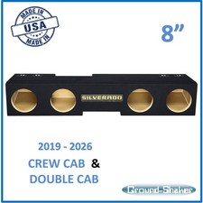 Chevy Silverado 2019-2026 DOUBLE Cab 8" Quad Subwoofer Enclosure Ground Shaker