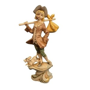 Fontanini Depose Italy Boy with Dog Bindle Figurine Vintage Hand Painted Statue
