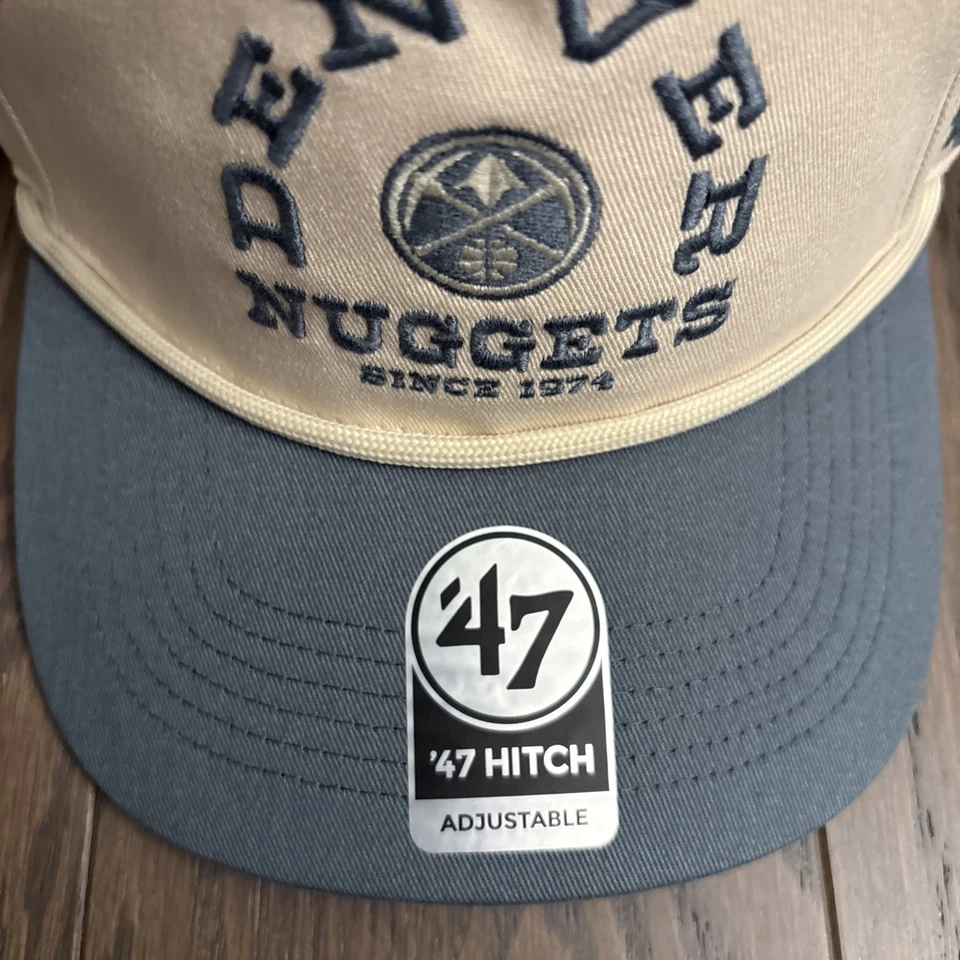47 Marca Hitch Denver Nuggets Ranchero Crema Snapback Sombrero Ajustable Jokic NUEVO Foto 3 de 4