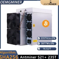 Antminer S21+ BTC Miner  235T 3877W ASIC Miner Algorithm SHA-256 BTC  Asic Miner