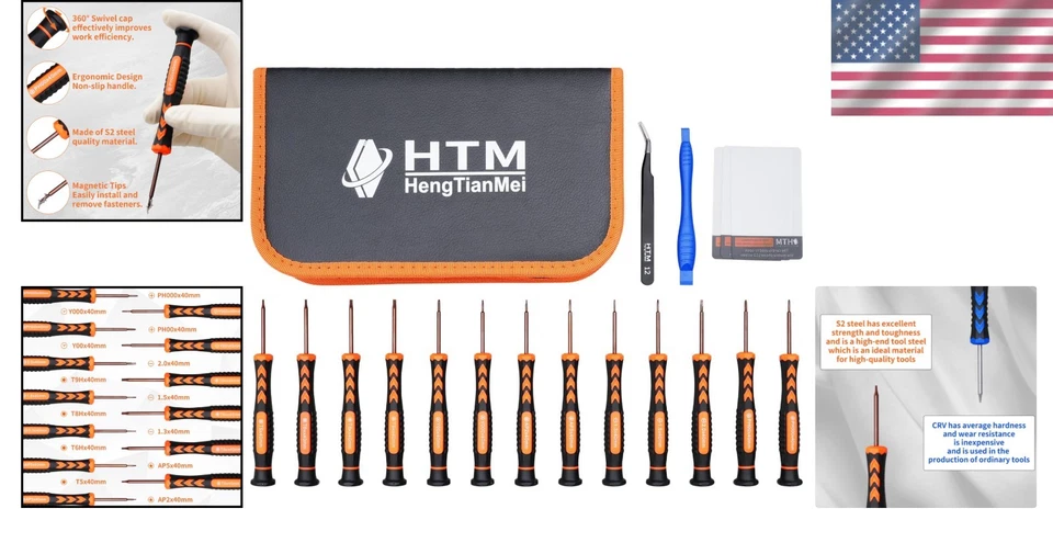 Ultimate 18-Piece Precision Screwdriver Kit - Perfect for Tech Repairs & Puzzles - Image 2 of 4