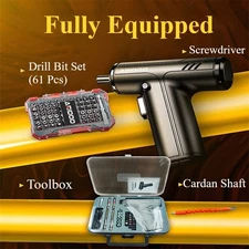 Electric Screwdriver Cordless, Rechargeable Power Drill Set + 90 Magnetic Bits