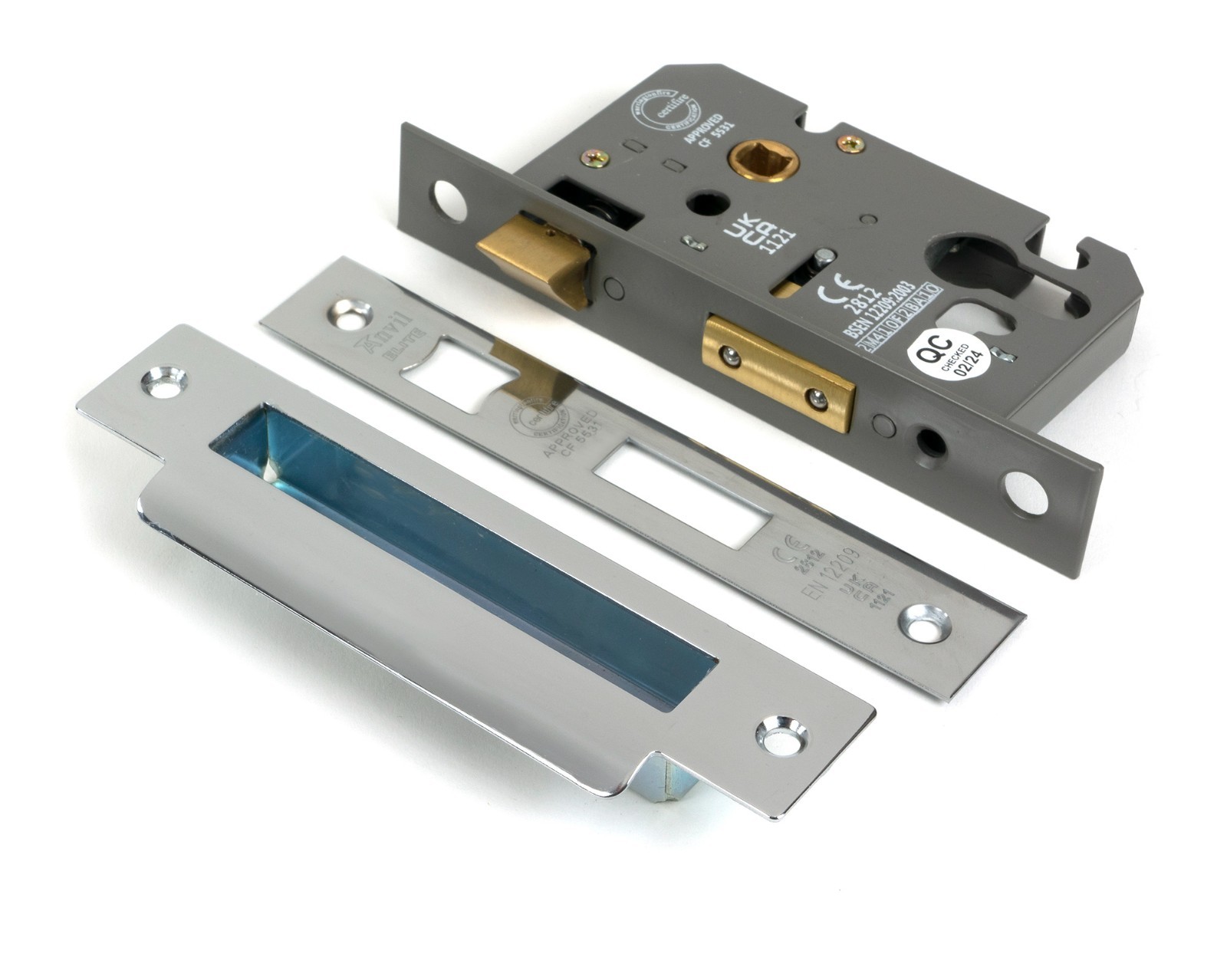 From The Anvil 51383 Polished SS 2.5"" Euro Profile Sash Lock