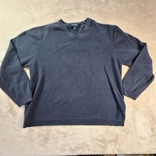 Brooks Brothers Sweater Men's Large Blue V-Neck Pima Cotton