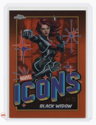 2025 Topps Chrome Marvel Black Widow Icons Orange Refractor #MI-6 4/25